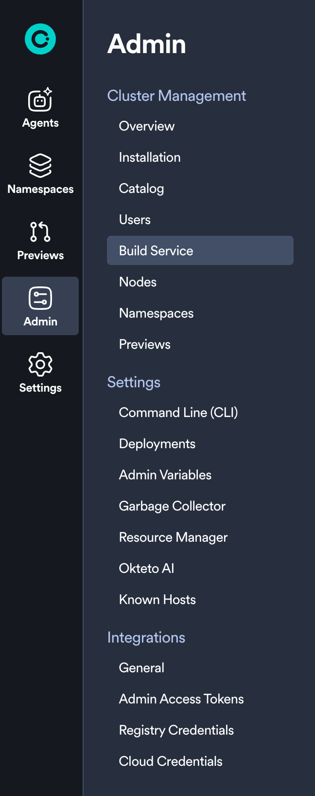 Admin dashboard tabs