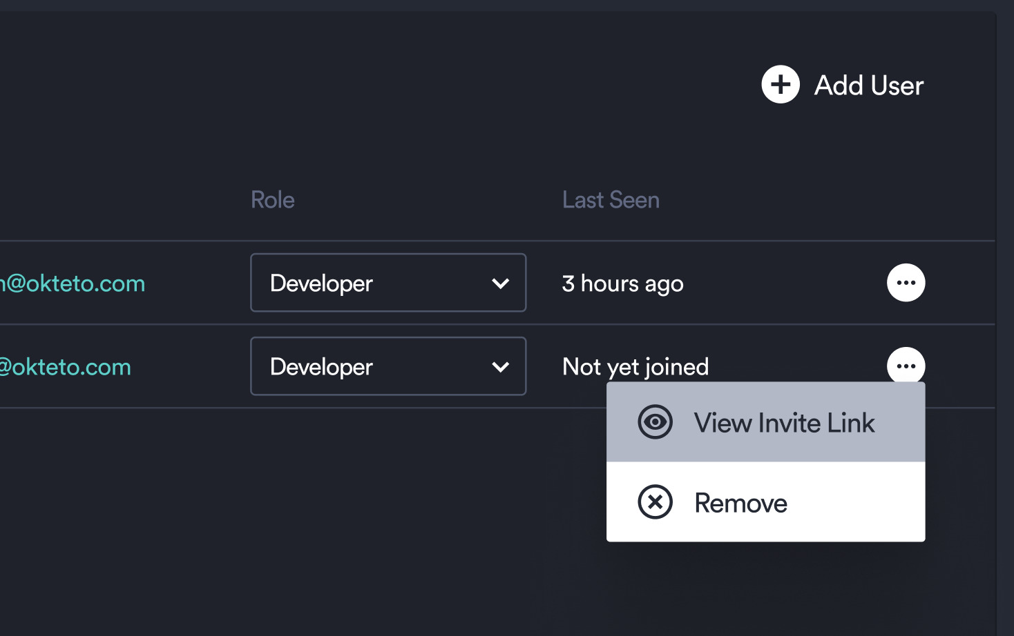 viewing an existing invitation link from the admin panel